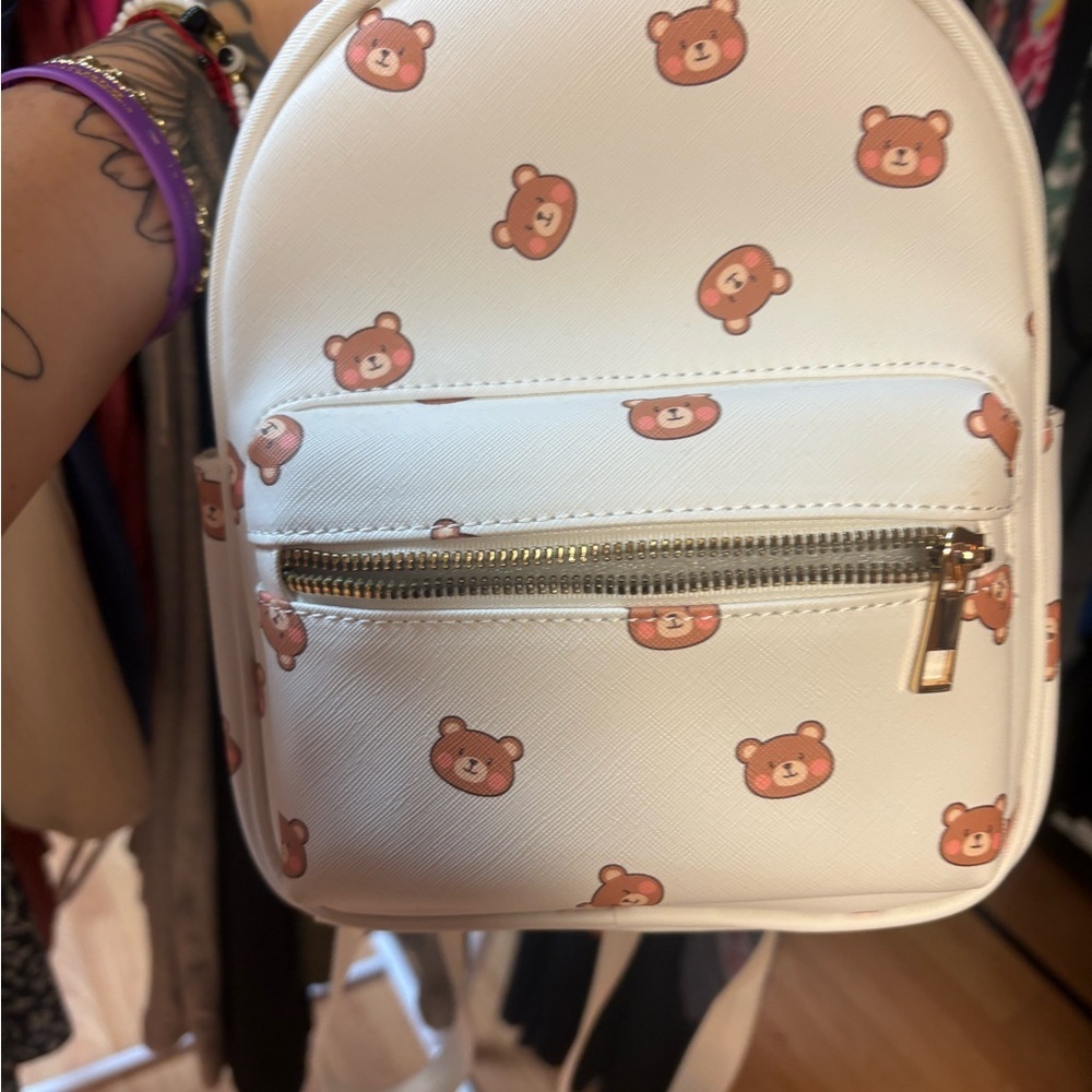 Cute Bear Print Mini Backpack - Picture 7 of 7